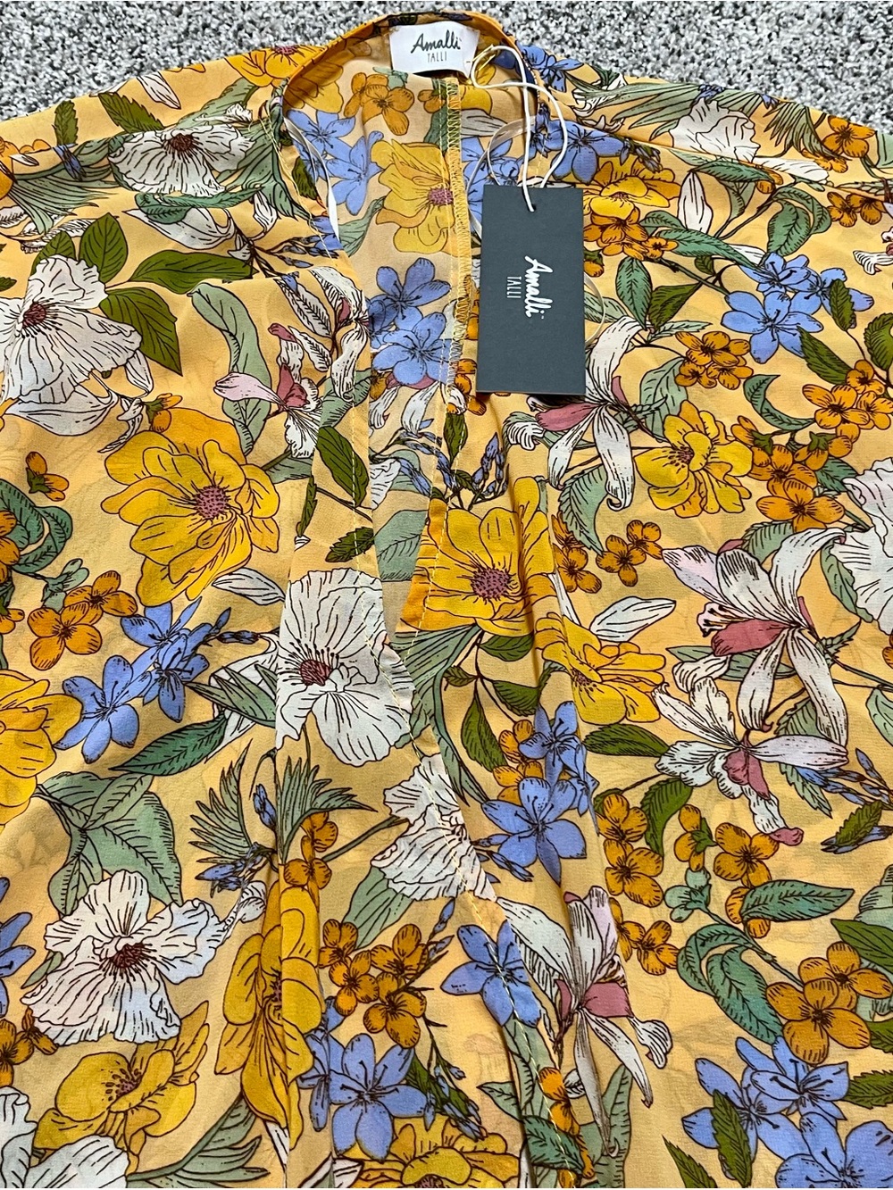 Amalli Talli -Tall Women’s Golden Surpluce Floral Print Shirt